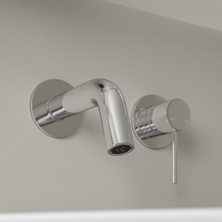 Faro Short Projection Wall Mounted Basin Mixer Tap