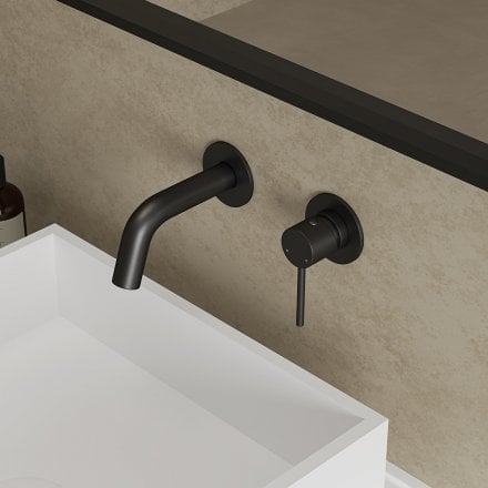 Faro Short Projection Wall Mounted Basin Mixer Tap