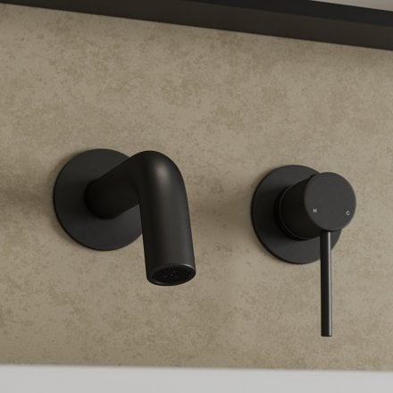 Faro Short Projection Wall Mounted Basin Mixer Tap