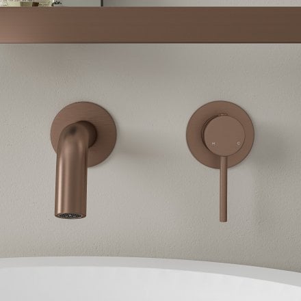 Faro Short Projection Wall Mounted Basin Mixer Tap