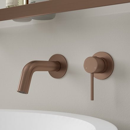 Faro Short Projection Wall Mounted Basin Mixer Tap