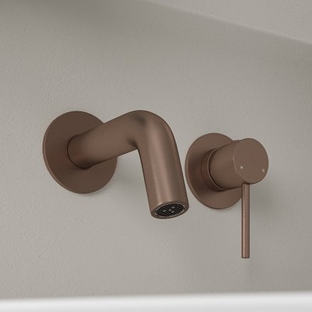 Faro Short Projection Wall Mounted Basin Mixer Tap