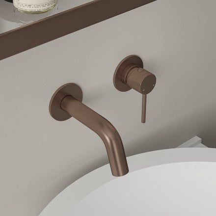 Faro Short Projection Wall Mounted Basin Mixer Tap