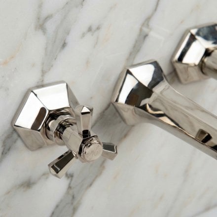 Kensington Polished Nickel Wall Mounted Basin Mixer Tap