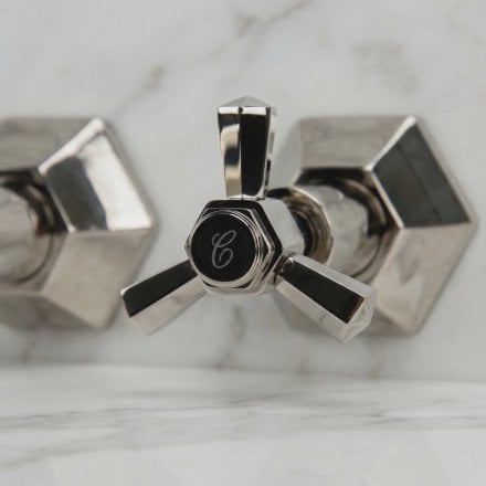 Kensington Polished Nickel Wall Mounted Basin Mixer Tap