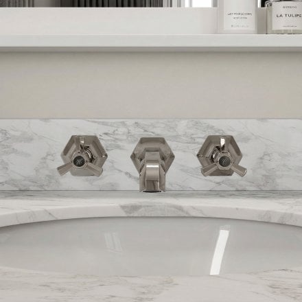 Kensington Polished Nickel Wall Mounted Basin Mixer Tap