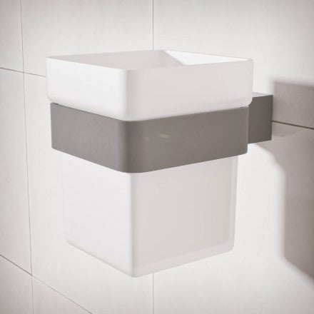 Klara Single Frosted Glass Holder