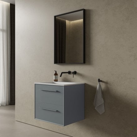 Missoni Vanity Unit with Stone Basin (Matt Dove Grey 600mm)