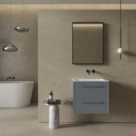 Missoni Vanity Unit with Stone Basin (Matt Dove Grey 600mm)