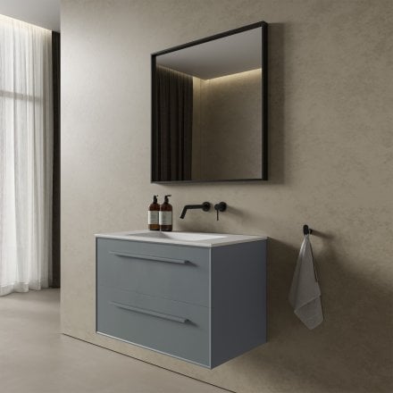 Missoni Vanity Unit with Stone Basin (Matt Dove Grey 800mm)