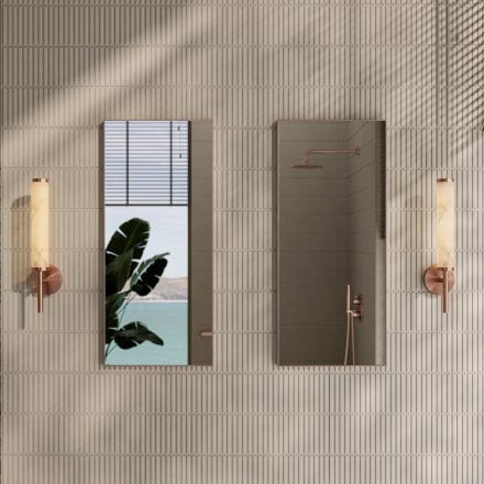 Orlo Alabaster Single-Column Brushed Copper Wall Sconce 480mm