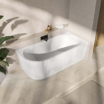 Porretta 1700mm Right Back To Wall Corner Acrylic Bath