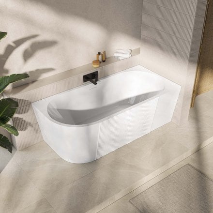 Porretta 1700mm Right Back To Wall Corner Acrylic Bath