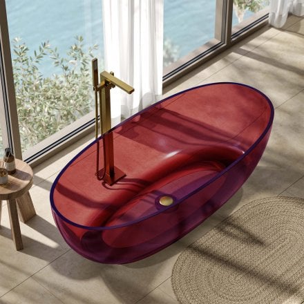 Serena Translucent Resin Freestanding Bath Red 1700mm