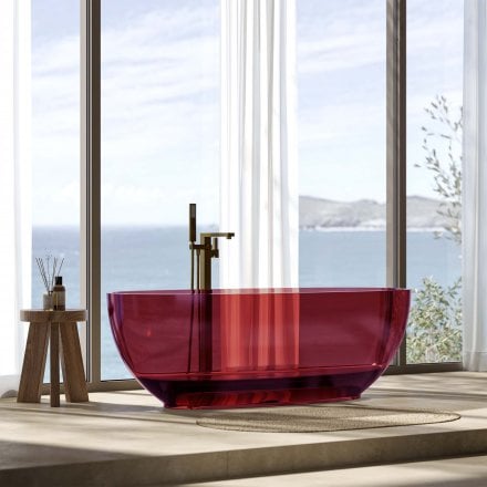 Serena Translucent Resin Freestanding Bath Red 1700mm