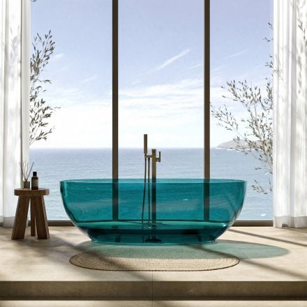 Serena Translucent Resin Freestanding Bath Turquoise 1700mm