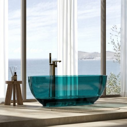 Serena Translucent Resin Freestanding Bath Turquoise 1700mm