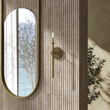 Solara Globe Glass Wall Sconce - Brushed Gold 500mm