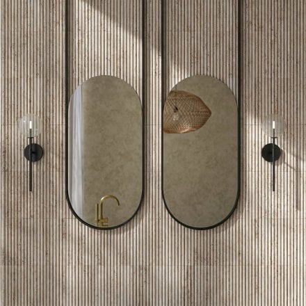 Solara Globe Glass Wall Sconce - Matt Black 500mm