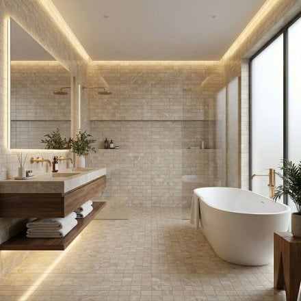 Toledo Cruz - Limestone Porcelain Tile 300mm x 75mm