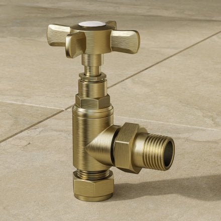 Traditional Angled Radiator Valves 15mm x 1/2 inch