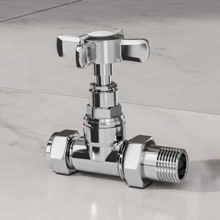 Traditional Straight Radiator Valves 15mm x 1/2 inch