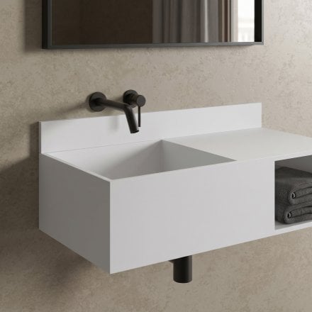 Upstand Splashback White Stone 1000mm