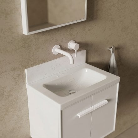 Upstand Splashback White Stone 400mm
