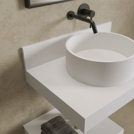 Upstand Splashback White Stone 660mm