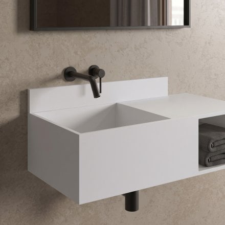 Upstand Splashback White Stone 800mm