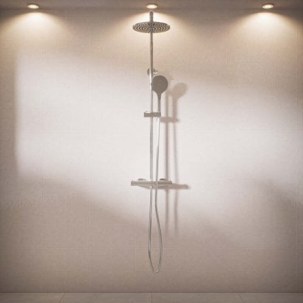 Voss Cool Touch Knurled 2-Way Thermostatic Shower Mixer Set
