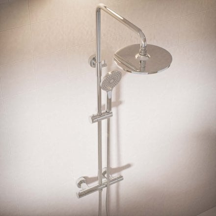 Voss Cool Touch Knurled 2-Way Thermostatic Shower Mixer Set