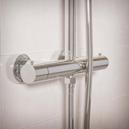 Voss Cool Touch Knurled 2-Way Thermostatic Shower Mixer Set