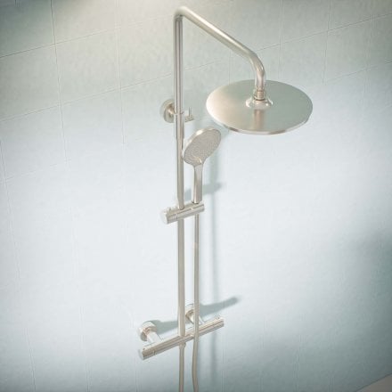 Voss Cool Touch Knurled 2-Way Thermostatic Shower Mixer Set