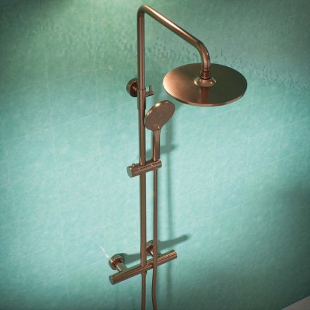 Voss Cool Touch Knurled 2-Way Thermostatic Shower Mixer Set