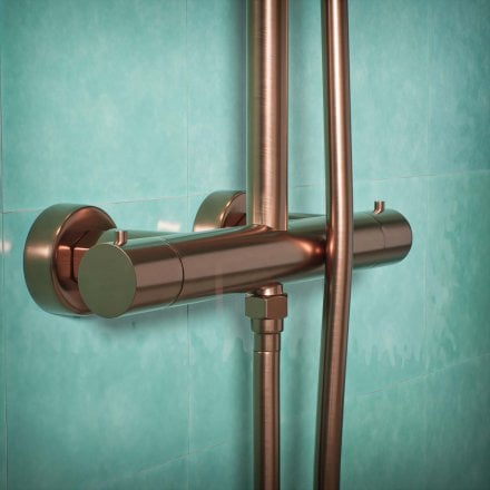 Voss Cool Touch Knurled 2-Way Thermostatic Shower Mixer Set