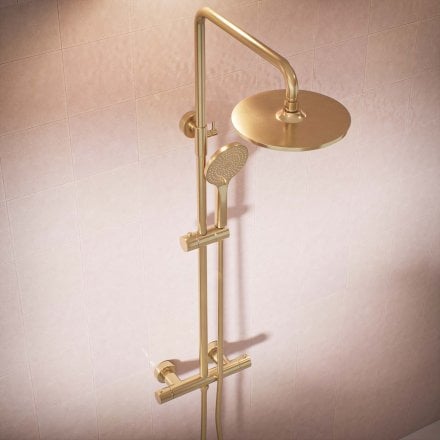 Voss Cool Touch Knurled 2-Way Thermostatic Shower Mixer Set