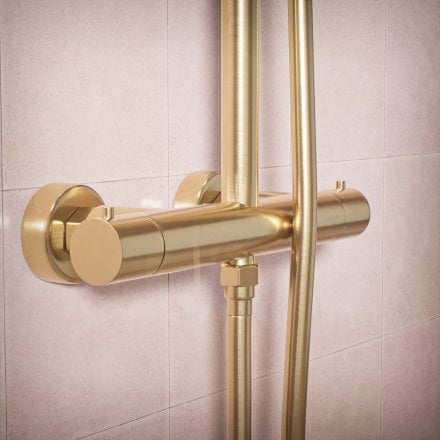 Voss Cool Touch Knurled 2-Way Thermostatic Shower Mixer Set