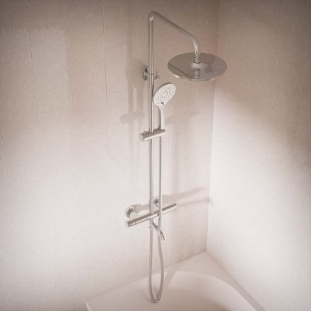 Voss Cool Touch Knurled 3-Way Thermostatic Shower Mixer Set