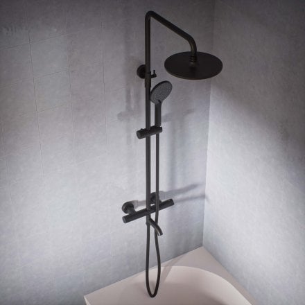 Voss Cool Touch Knurled 3-Way Thermostatic Shower Mixer Set