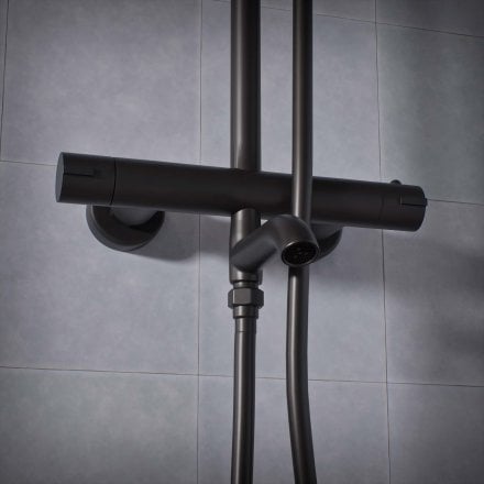 Voss Cool Touch Knurled 3-Way Thermostatic Shower Mixer Set