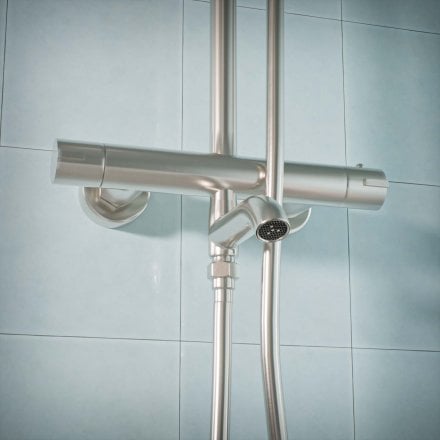 Voss Cool Touch Knurled 3-Way Thermostatic Shower Mixer Set