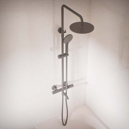Voss Cool Touch Knurled 3-Way Thermostatic Shower Mixer Set