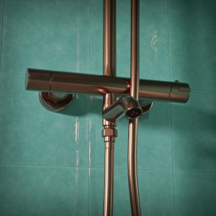 Voss Cool Touch Knurled 3-Way Thermostatic Shower Mixer Set