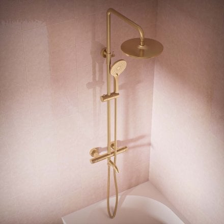 Voss Cool Touch Knurled 3-Way Thermostatic Shower Mixer Set