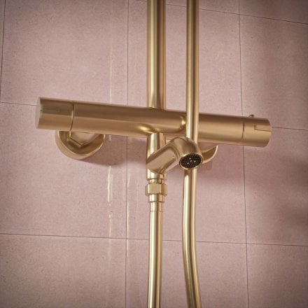 Voss Cool Touch Knurled 3-Way Thermostatic Shower Mixer Set
