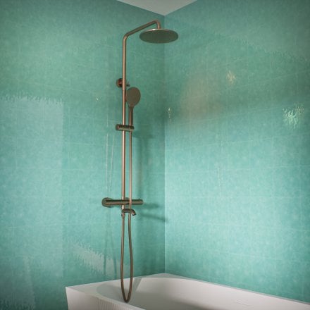 Voss Cool Touch Knurled 3-Way Thermostatic Shower Mixer Set