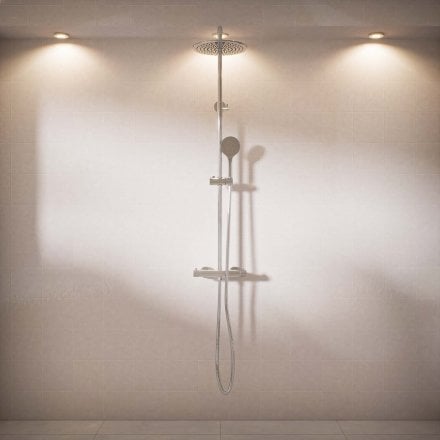Voss Knurled Exposed 2-Way Push Button Shower