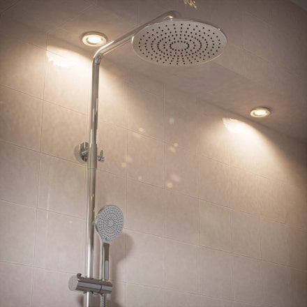 Voss Knurled Exposed 2-Way Push Button Shower