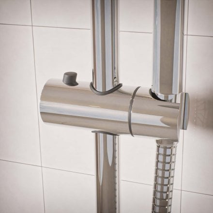 Voss Knurled Exposed 2-Way Push Button Shower